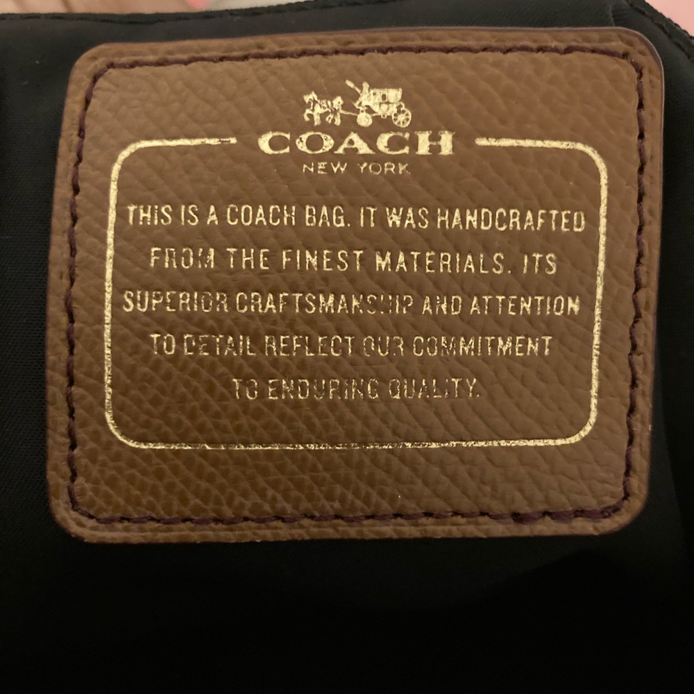 Coach Black and Tan Tote Bag with Gold Hardware - Picture 6 of 13